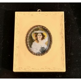 Gl. Miniature Billeder Perlemor[10,5x8,5cm] 