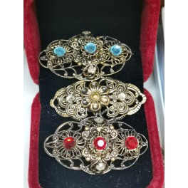 Fine Vintage Brocher med Filigran & Sten | Pr stk Fine Vintage Brocher med Filigran & Sten | Pr stk