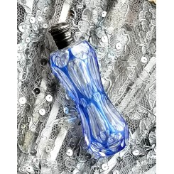 Parfumeflakon Præget Glas Blå  [H9cm] 1920'