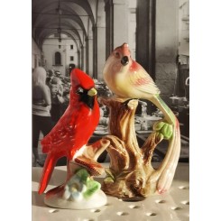 Vintage Porcelænsfigur Fugl [10cm] Rød