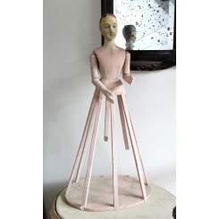 Antik Madonna SANTOS med Glasøjne [H58cm] Cage Doll