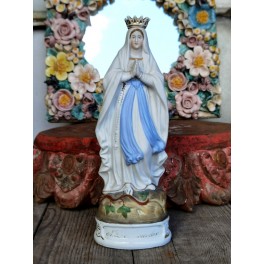 Antik Madonna Lourdes med Krone [21,5cm] Porcelæn