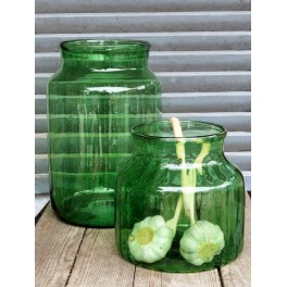 Smuk Vase RILLET Grønt Glas [H21xØ21cm]