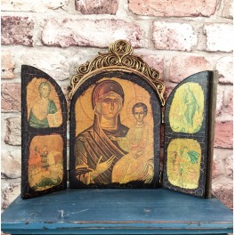 Ikon Icon Triptykon SORT/GULD [H25cm] 1950'erne