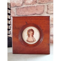 Gl. Miniature Billede [Pige med Hårbånd] 12x12cm