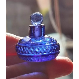 Gammel Fransk Parfumeflaske - Blåt Glas