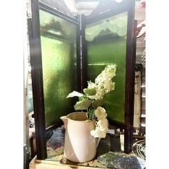 Gammel Paravent Foldeskærm med Glas [H61/53x28cm] Art Nouveau