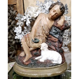 Gammel Religiøs Figur [Johannes Døberen] H27x23,5cm