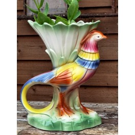 Art Deco Vase med fasan [H33cm] Velholdt