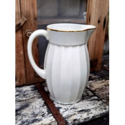 1800-tals Servantekande Hvid med Guldstriber [H26cm] 