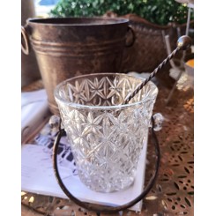 Vintage Fransk Isspand i Glas - med Ske