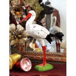 Gammel Stork i Metal [H18cm]