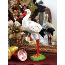 Gammel Stork i Metal [H18cm]