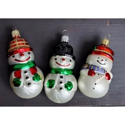 Søde Julekugler Glaspynt SNEMAND [10cm] Pr. stk.