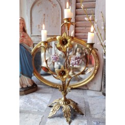 Fransk 3-Armet Kirkestage SYREN Blomster [H39,5cm] 
