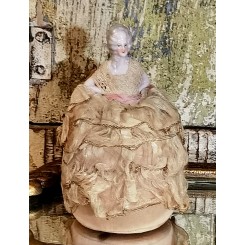 Antik Fransk Half doll Rosa (Nålepude)