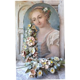 Antik Metal Blomster Alter-Dekoration [L41cm] Pr. stk