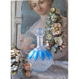 Gl. Parfumeflakon Krystal Blå Dekoration [H21,5cm] ~1940' 