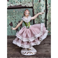 Figur med Blonder Danserinde [11cm] Porcelæn*