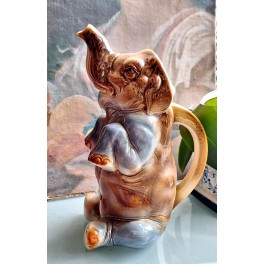 Vintage Fransk Kande ELEFANT [H27,5cm] Sarreguemines