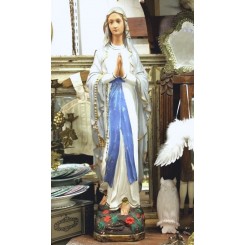 Gammel Hvid Madonna Lourdes [H85 cm]