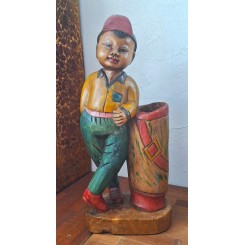 Vintage Træ-figur Golfspiller [H53cm]