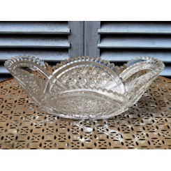 Gammel Stor Skål [H13x21x38,5cm] Krystalglas
