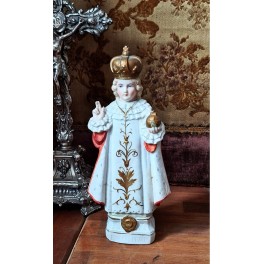 Gammel Jesus fra Prag Porcelæns-figur [H26cm] 