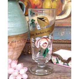 Tysk SOUVENIR glas ROSE [H20cm] 1800tal