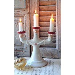 Gammel Svensk Lysestage GOD JUL [H22,5 cm]