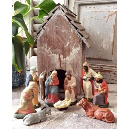 Gammelt Krybbespil Papmaché - 9 stk [2,5-11cm]