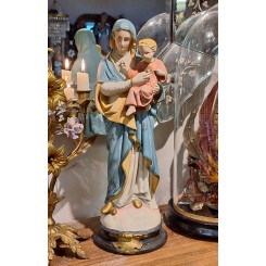 Gl. Madonna m./Jesusbarn & Slange (H43cm)