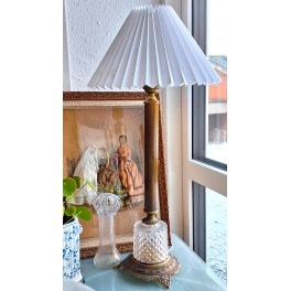 Gammel Fransk Lampe KRYSTAL/GLAS [H44,5cm]