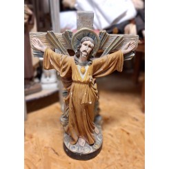 Gammel Fransk Jesus Figur [H50cm] Korsfæstelsen*