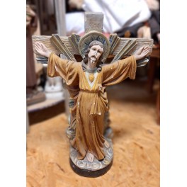 Gammel Fransk Jesus Figur [H50cm] Korsfæstelsen*