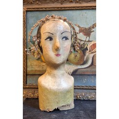 Marotte Papmaché [H40cm] Parykhoved