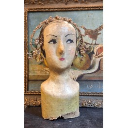 Marotte Papmaché [H40cm] Parykhoved