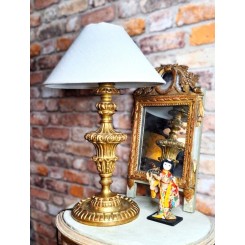 Antik Fransk Lampe Forgyldt Træ (H47cm)