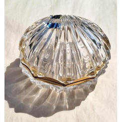 Art Deco Smykkeskrin Musling med Guldkant [H7x12x12cm] Krystal 
