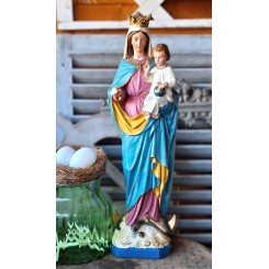 Stor Gammel Madonna m. Jesusbarn & Slange [63cm] *