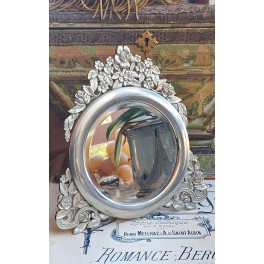 Vintage Spejl i Blomsterrramme [18x17cm] Frankrig