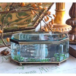 Franskt Art Deco Smykkeskrin CISELERING [H7,5x18,5x10,5cm] med Spejlbund