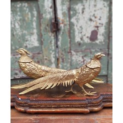 Gl. Fasaner Metalfigurer GULD [13,5x30cm] PAR