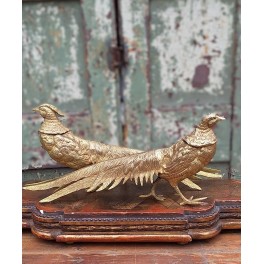Gl. Fasaner Metalfigurer GULD [13,5x30cm] PAR