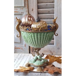 Muslingeskål Porcelæn Bronze med SØHESTE [H27,5cm]
