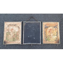 Sj&aelig;ldent Art Nouveau 3-fl&oslash;jet Barberspejl [Lukket-30x21cm] Triptykon