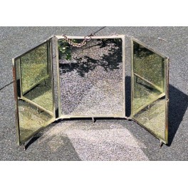 Art Nouveau 3-fløjet Barberspejl [Lukket-30x21cm] Triptykon