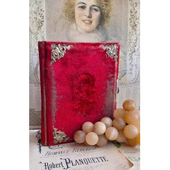 1800-tals Fotoalbum Rød Velour Napoleon III (28x22 cm)
