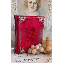 1800-tals Fotoalbum Rød Velour Napoleon III (28x22 cm) 1800-tals Fotoalbum Rød Velour Napoleon III (28x22 cm)
