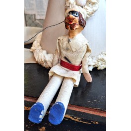 Gammel Italiensk Marionetdukke Dukketeater [16cm] 